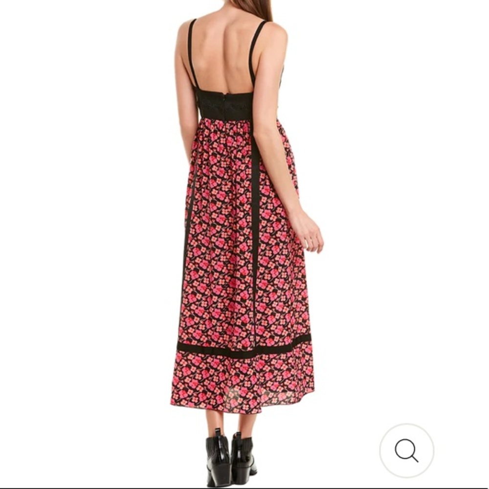 NWT ANNA SUI SILK MAXI DRESS WILDFLOWERS IN THE WIND - Picture 2 of 15